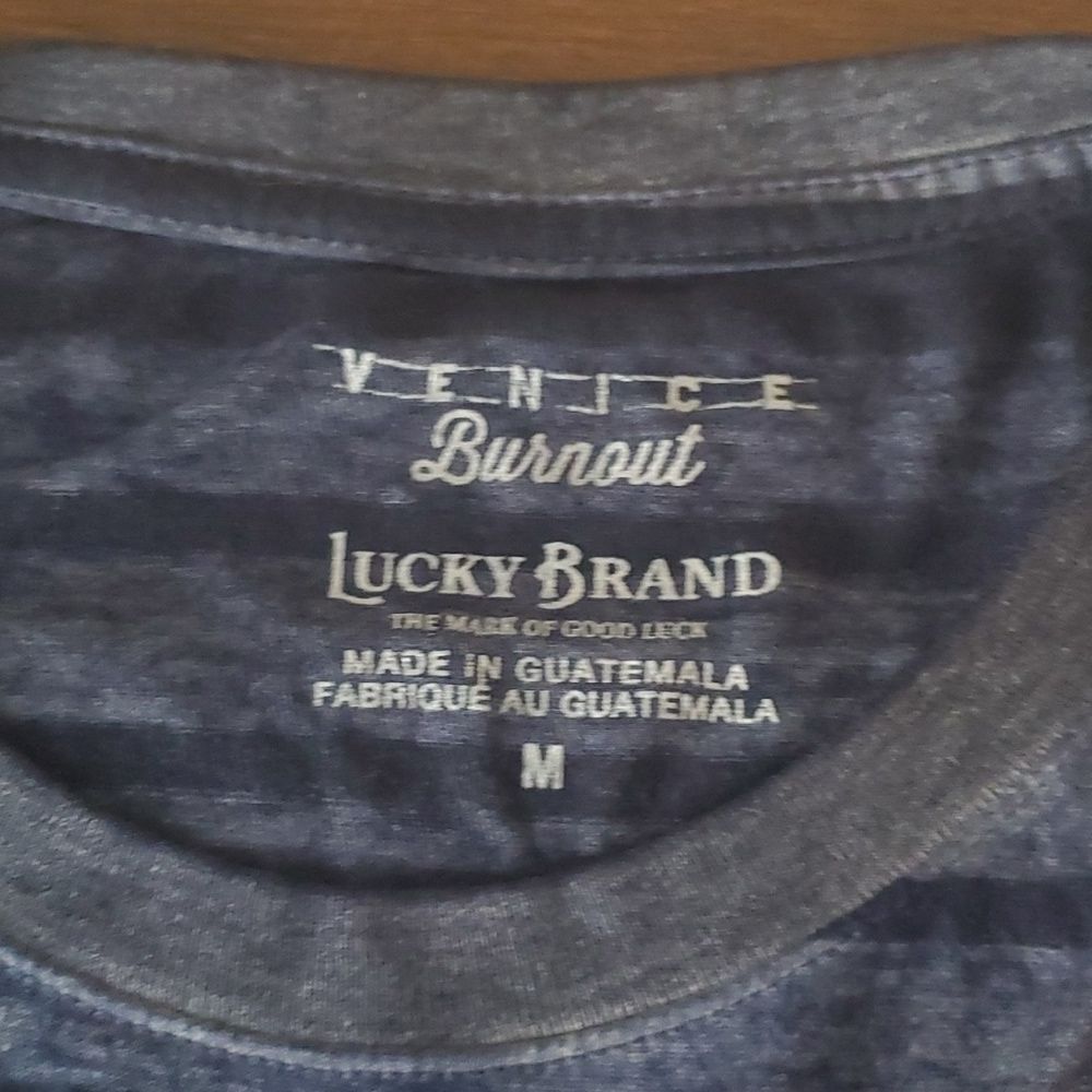 NWT Lucky Brand Venice Burnout, Black/Grey Striped, M, w/pocket - Picture 10 of 14